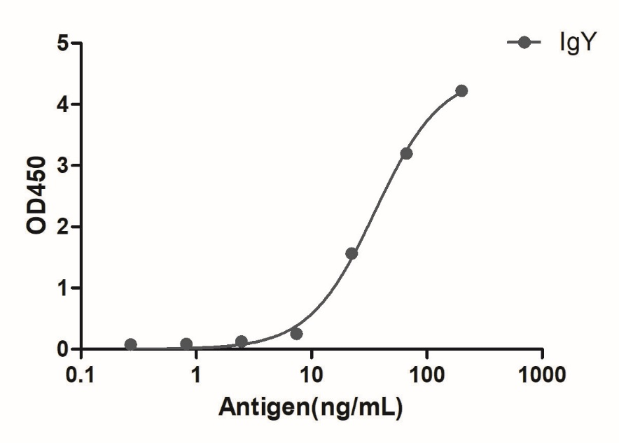 A titer ELISA of chicken IgY-Anti-Chicken IgY, AlpSdAbs® VHH  